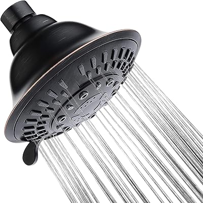 5 réglages de pulvérisation haute pression avec pomme de douche fixe.
