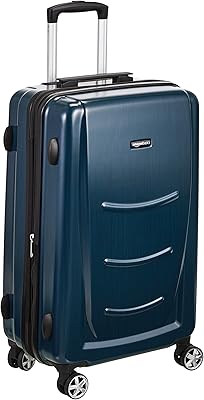 Bagage rigide amazonbasics avec chariots à roulettes, bleu foncé, 28\"