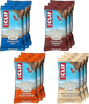 Clif variety pack de 12 barres, 1 barre de chaque saveur, 68 g