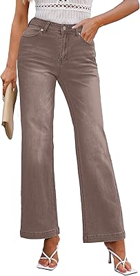 Jean large pour femme, taille haute, baggy des années 90, pantalon en denim extensible et vieilli, tendance, marron noix de pécan, 16. Votre supermarché en ligne au Sénégal, c'est Diaytar
