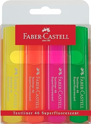 Porte-marqueur fluorescent brillant faber-castell lot de 4 stylos. Diaytar Sénégal : Innovation, diversité et accessibilité