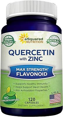 Squared nutrition 1000 mg de poudre de quercétine avec supplément de zinc