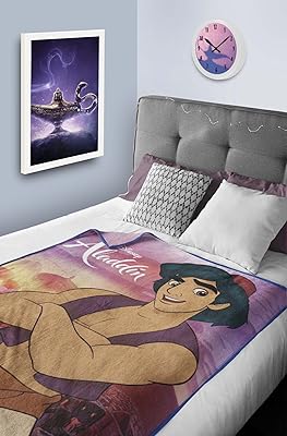 Couverture en flanelle pour bébé disney aladdin | toutes saisons, super douce, résistante