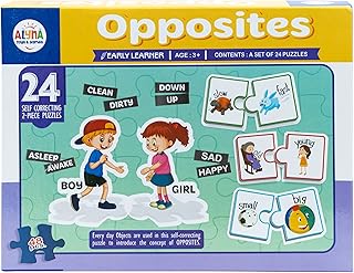 Puzzle de 24 paires opposées avec images pour l'apprentissage préscolaire et cadeau