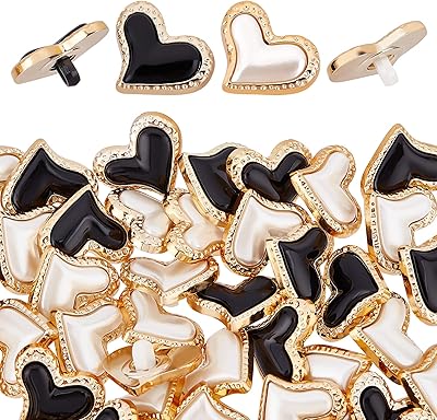George craft 80pcs boutons en plastique en forme de coeur 2 couleurs trou