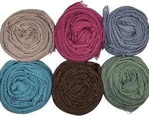 Manshu 6 pièces écharpe douce femme longue écharpe, écharpe enveloppante, grand foulard. Diaytar : Où chaque achat est une victoire pour votre budget