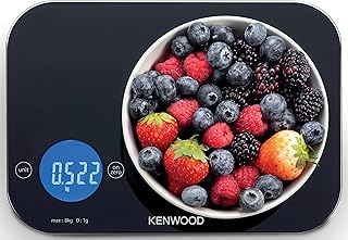 Balance de cuisine numérique kenwood, capacité 5-8 kg, 6 unités de pesée, verre