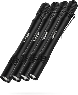 Lot de 4 lampes de poche à stylo lomore | aluminium anodisé