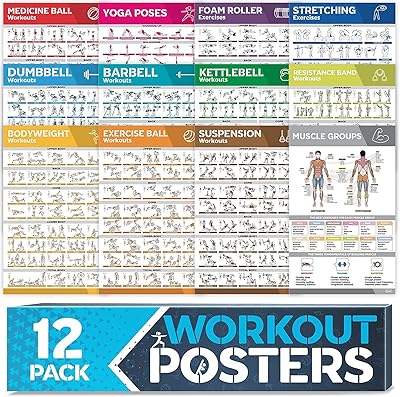 Affiches d'entraînement de 12 pièces the white shop parfaites pour votre salle