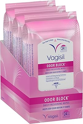 Lingettes rafraîchissantes quotidiennes vagisil odor block, 20 lingettes dans un sac refermable