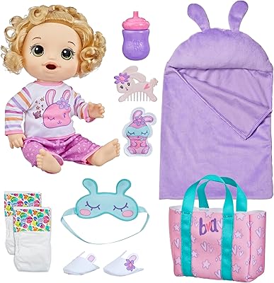 Poupée baby alive de bunny sleepover, poupées de 12 pouces, sac de couchage