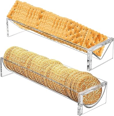Plateau de service transparent pour craquelins, lot de 2 assiettes à craquelins