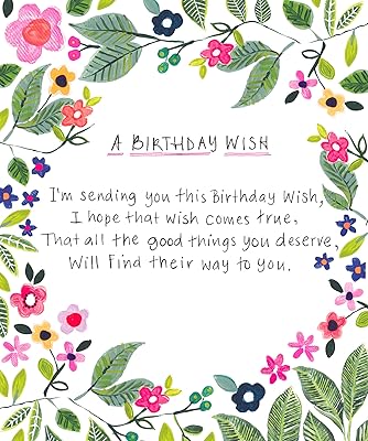 Carte d'anniversaire pour elle, carte d'anniversaire avec de jolis mots pour elle, souhait