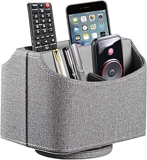 Support de télécommande en cuir rotatif à 360 degrés organisateur de bureau