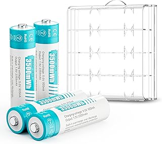 Piles rechargeables aa au lithium 1,5 v - paquet de 4 entièrement rechargées pour fournitures de bureau domestiques, haute capacité longue durée 3 500 mwh, temps de cycle jusqu'à 1 300x, sortie constante pour les appareils de haute technologie. Plus de choix, moins de dépenses avec Diaytar