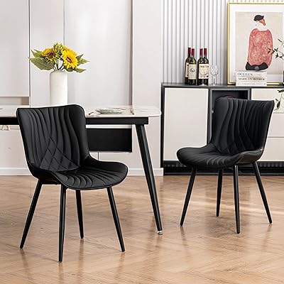 Ensemble de chaises de salle à manger noires utast, ensemble de 2 chaises