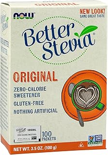 Maintenant, paquet de 100 aliments better stevia, édulcorant original sans calories, sans gluten