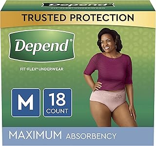 Sous-vêtements pour incontinence depend fit flex jetables absorption maximale moyen blush