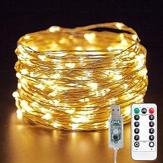 Lumières led ctd z 66 pieds 200 lumières fonctionnant à piles avec télécommande