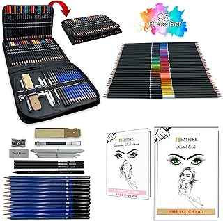 Ensemble de 95 crayons de couleur empire carnet de croquis a4 de 30