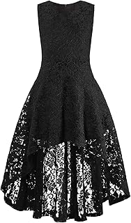 Belle robe trapèze à manches bouffantes et col carré pour fille, à volants