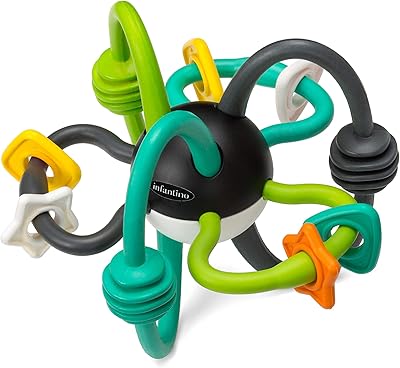 Infantino shake & teeth boule de hochet de dentition flexible pour bébé