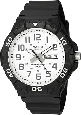 Montre décontractée pour hommes casio avec bracelet en caoutchouc et quartz, modèle mrw-210h-7avcf)