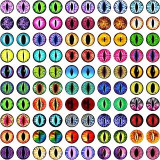 100 pièces assorties de cabochons en verre yeux de dragon pour sculpture