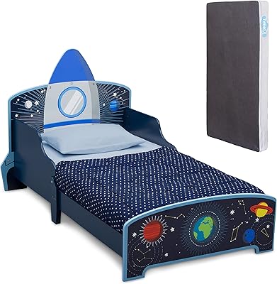 Lit bébé design espace en bois avec matelas twinkle pour jeunes enfants âgés