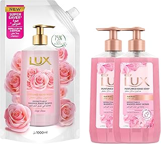 Recharge lux nettoyant pour les mains parfumé antibactérien parfum de rose douce 1l