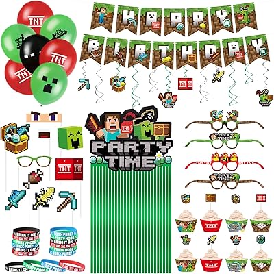 112 pièces de décorations d'anniversaire pour garçon fournitures de fête pour mineur gâteaux