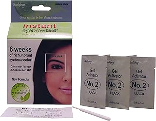 Kit de teinture instantanée pour sourcils godfroy - couleur permanente des sourcils, noir