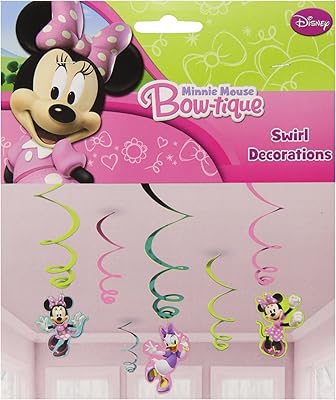 6 pièces de décorations tourbillonnantes minnie mouse