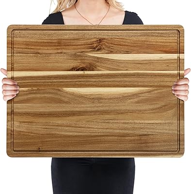 Grande planche à découper en bois d'acacia de 24" x 18", planche à