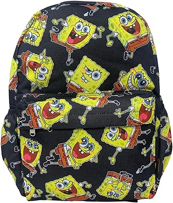 Spongebob squarepants 16 pouces grand sac à dos imprimé avec pochette pour ordinateur