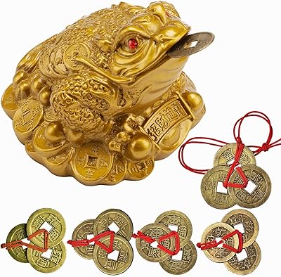 Youdoultly luck frog - grenouille feng shui et 5 ensembles de pièces