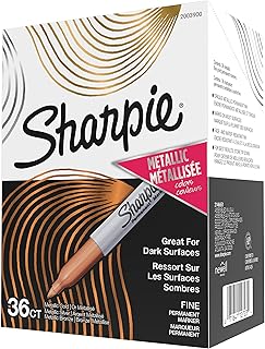Marqueurs métalliques permanents sharpie pointe fine couleurs assorties 36