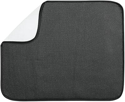 Tapis de cuisine idry solid grand noir blanc tissage moyen par idesign