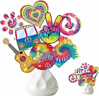 26 pièces centres de table tie-dye décorations de table hippie rétro pour fête d'anniversaire baby shower. Diaytar : L'e-commerce accessible à tous les Sénégalais