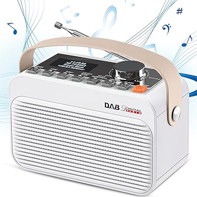 Radio fm numérique gredio dab/dab+ avec bluetooth, radio portable alimentée par batterie rechargeable