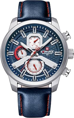 Montre à bracelet en cuir véritable pour hommes, montre analogique à quartz étanche