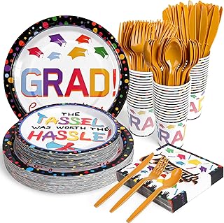 Assiettes et serviettes de remise de diplôme natobio 175 pièces fournitures de fête