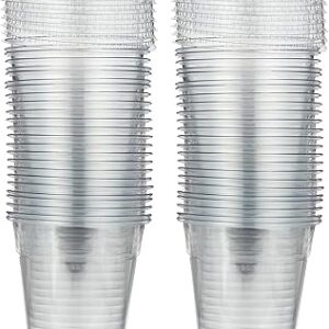 Tasse à jus snh 8oz avec couvercle transparent solide jetable 50 pièces - idéal pour le café glacé, les smoothies, le thé bubble boba, les milkshakes, les cocktails glacés, l'eau, les sodas, les jus, les collations, les desserts et plus encore.. Diaytar : Quand qualité rime avec économie