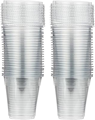 Tasse à jus snh 8oz avec couvercle transparent solide jetable 50 pièces