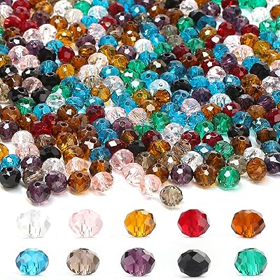 1000 pièces de perles rondes de 6 mm, perles de verre en cristal