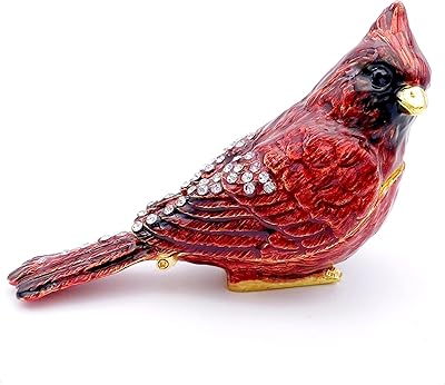Jwt astyle red cardinal bird gifts boîtes à bijoux à charnières. support