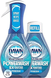 Kit de pulvérisation de démarrage dawn powerwash, savon à vaisselle platinum, parfum frais