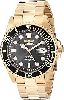 Montre à quartz pour hommes pro diver avec bracelet en acier inoxydable, or, 22 (modèle : 30026), or, 43 mm, diver, or, 43 mm, diver. Diaytar Sénégal : Le e-commerce qui change la donne