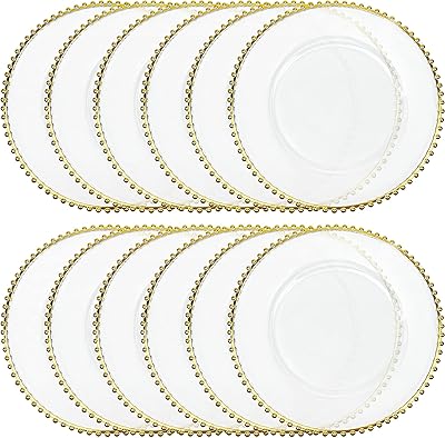 Assiettes de présentation mayangel en acrylique transparent de 13 pouces, ensemble de 12
