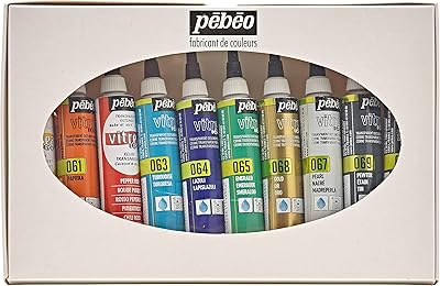 Pebo vitria 160 marqueurs de peinture pour verre assortis (paquet de 10) tubes